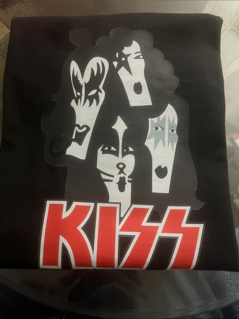 Urban Outfitters Black KISS Graphic Tee with Red and White Print